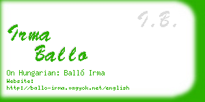 irma ballo business card